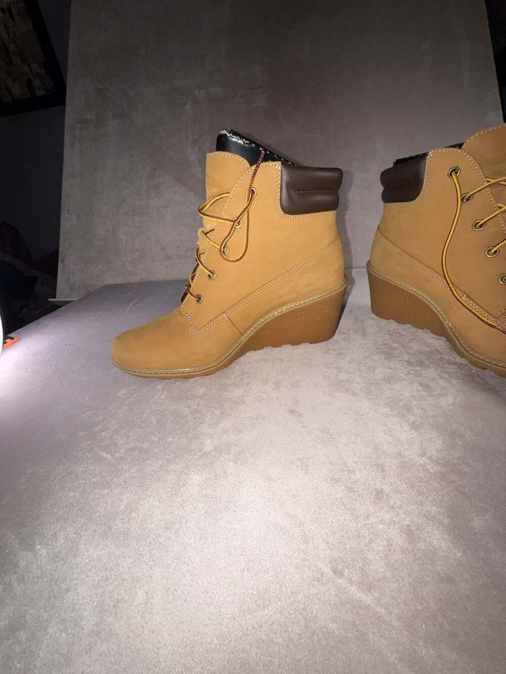 Timberland Women's Earthkeepers Amston 6-Inch Wheat Nubuck Wedge Boots TB08251A - Picture 14 of 16